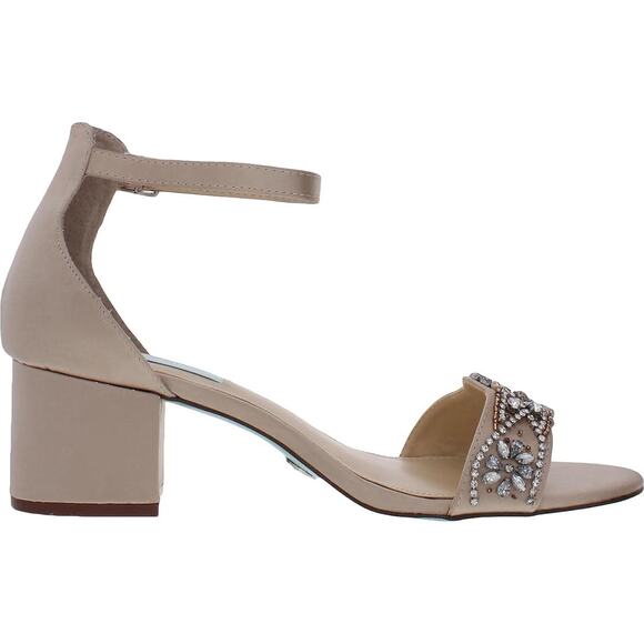 Blue by Betsey Johnson Women's SBMel Heeled Sandal Rhinestone Block Heel Size 9W - Picture 3 of 4